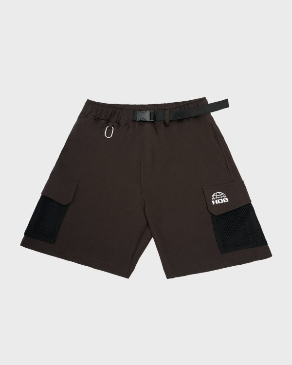 REFLECTIVE LOGO CARGO SHORTS CHOCOLATE