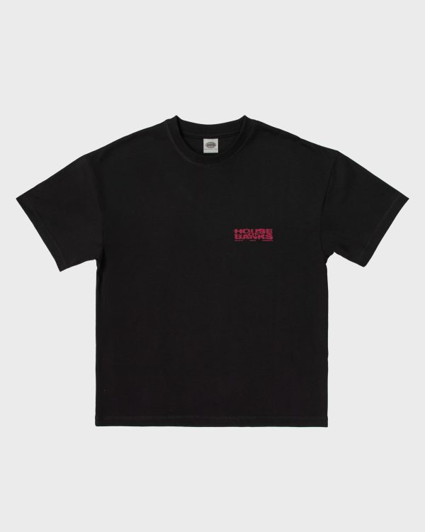 HEARTS OVER BORDERS TEE BLACK (loose fit) - obrazek 3