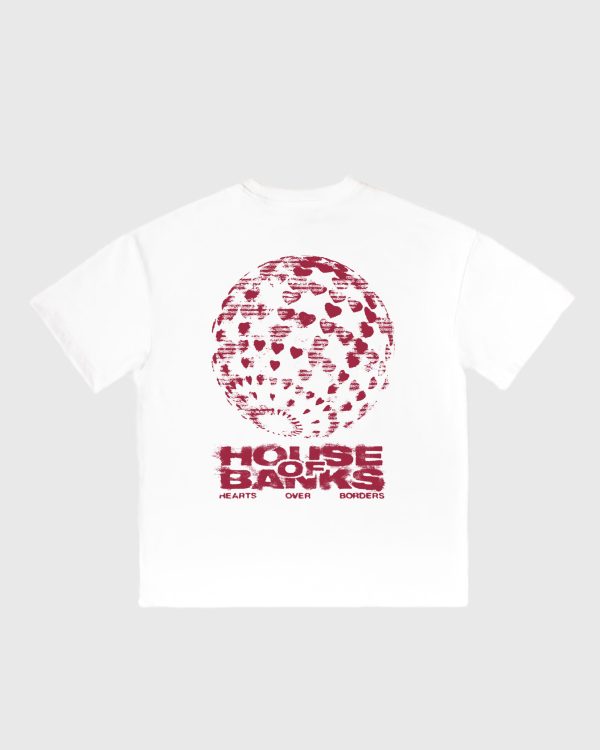 HEARTS OVER BORDERS TEE WHITE (loose fit)