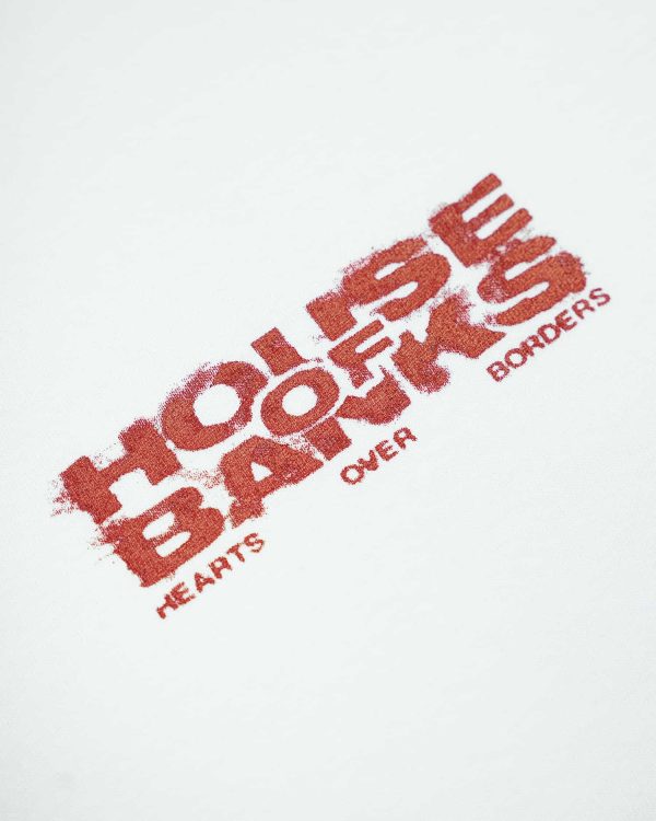 HEARTS OVER BORDERS TEE WHITE (loose fit) - obrazek 4