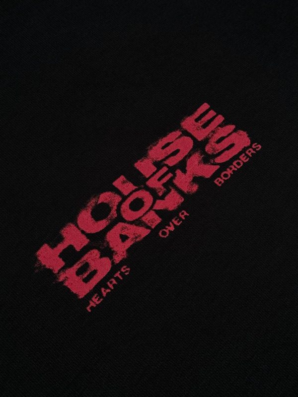 HEARTS OVER BORDERS TEE BLACK (loose fit) - obrazek 4