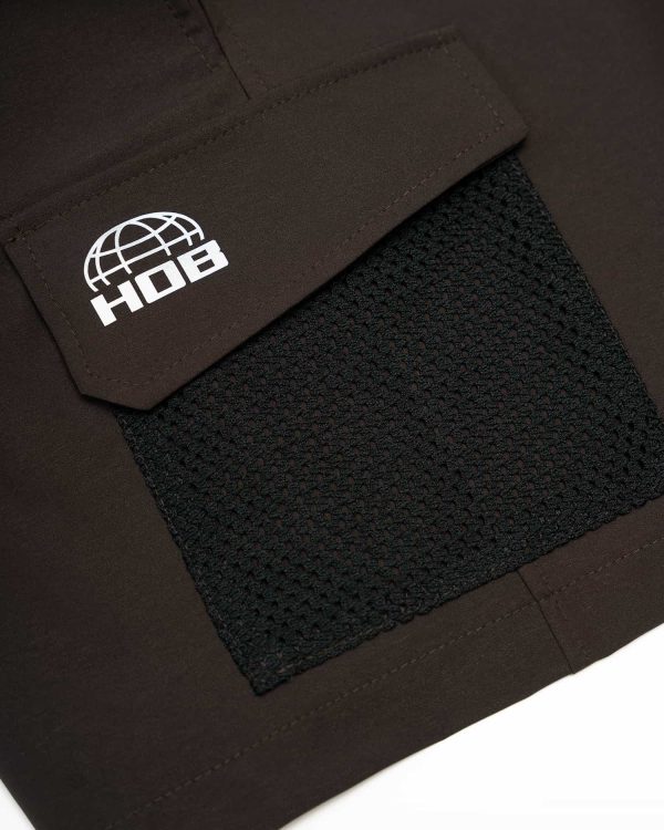 REFLECTIVE LOGO CARGO SHORTS CHOCOLATE - obrazek 4